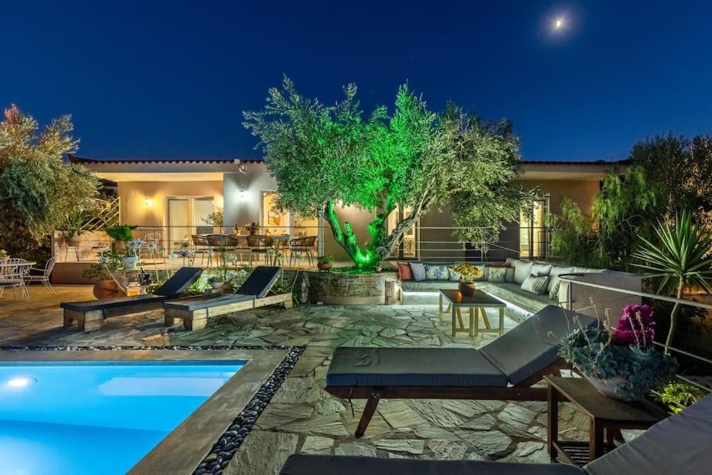 Skopelos Blue Heaven Pool Villa In Olive Grove Exterior foto