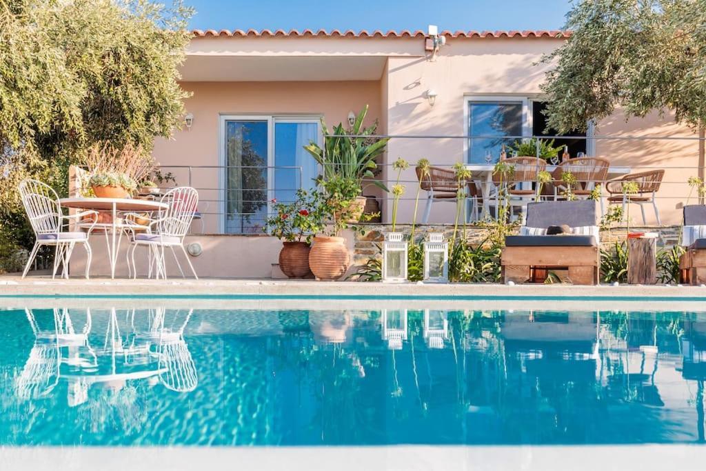 Skopelos Blue Heaven Pool Villa In Olive Grove Exterior foto