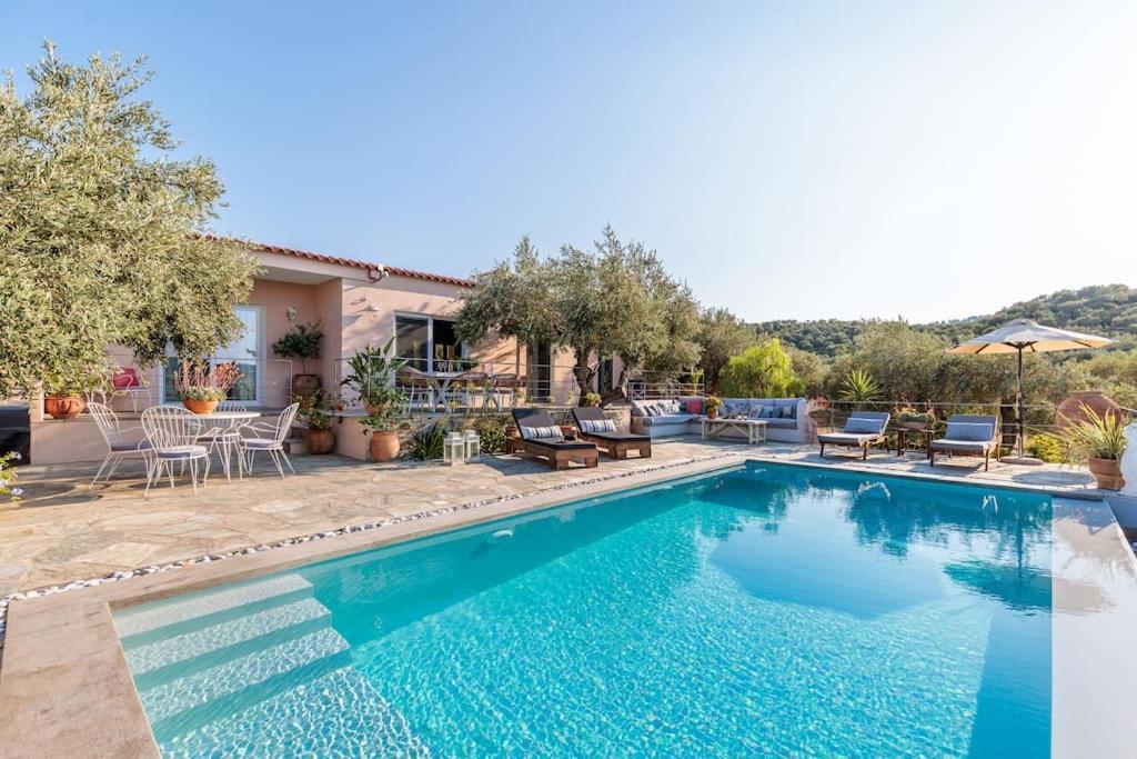 Skopelos Blue Heaven Pool Villa In Olive Grove Exterior foto