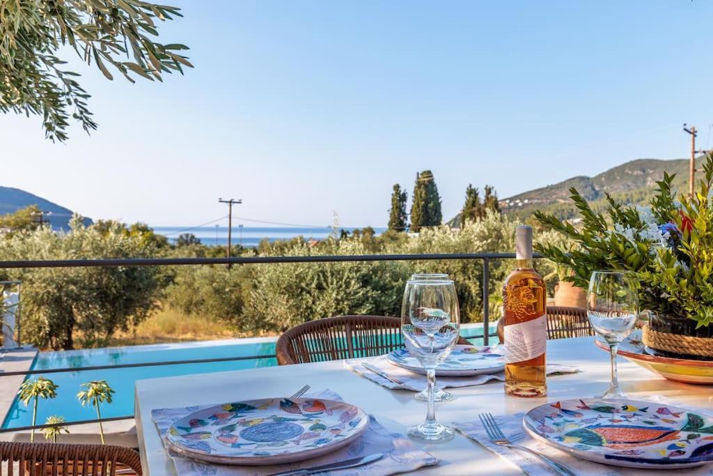 Skopelos Blue Heaven Pool Villa In Olive Grove Exterior foto